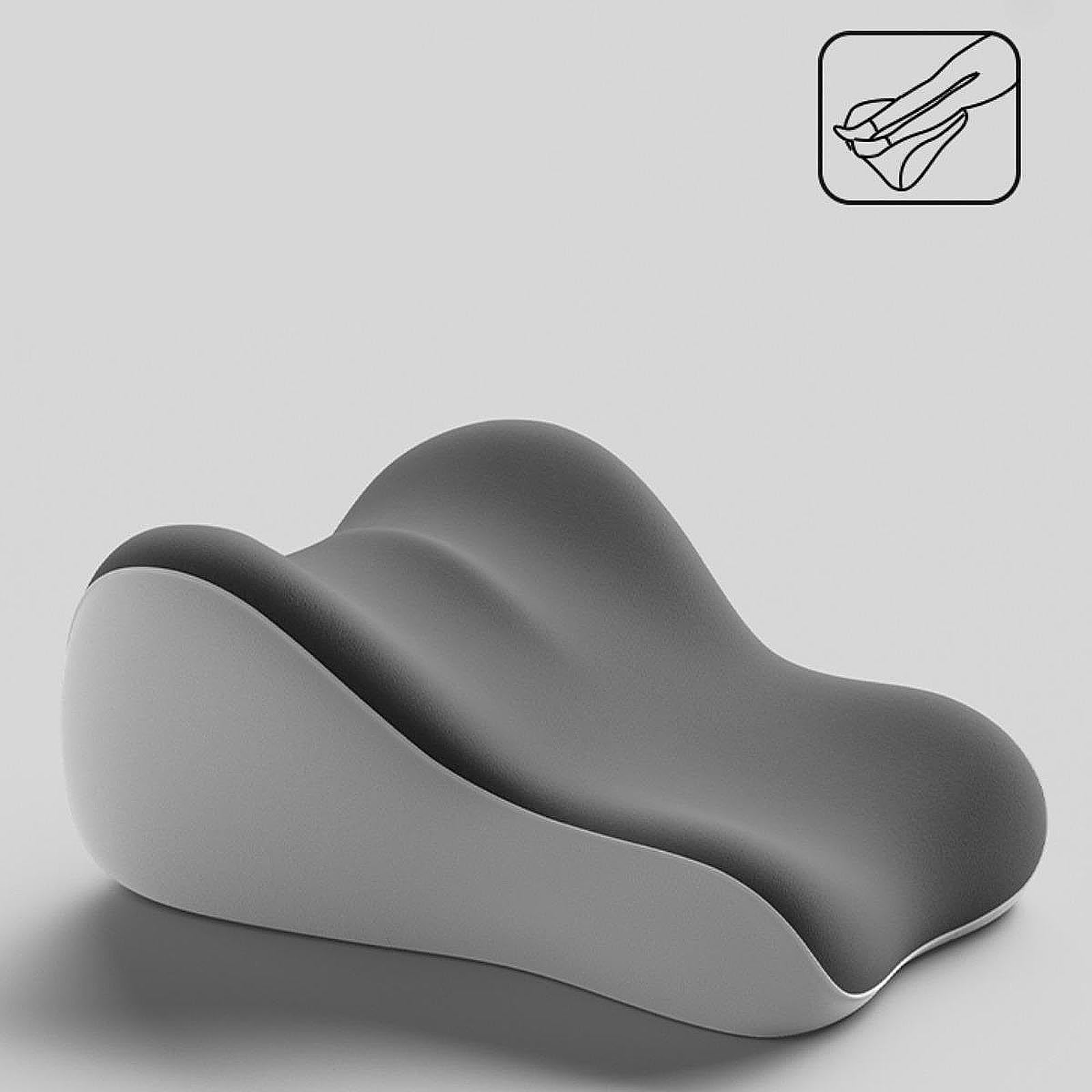 Almohada Ergonómica de Lectura para Cama, Diseñada para La Comodidad de Las Piernas, Gris, Individual