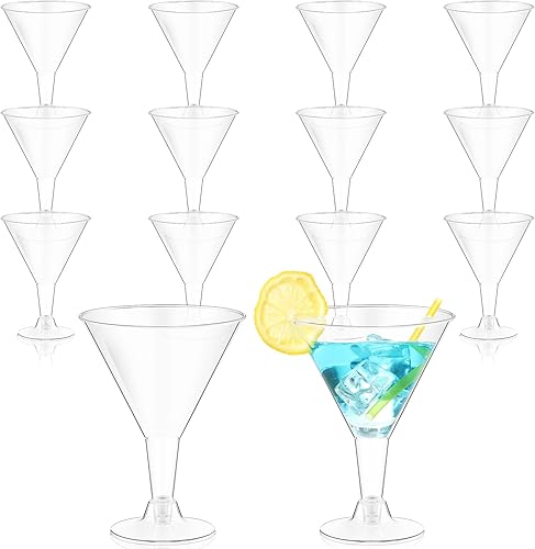 Miniatura 9 de Yinkin 500 vasos de Martini de plástico desechables de 2 onzas, 5 onzas, 7 onzas, transparentes, para cóctel, postre, parfait, vasos irrompibles