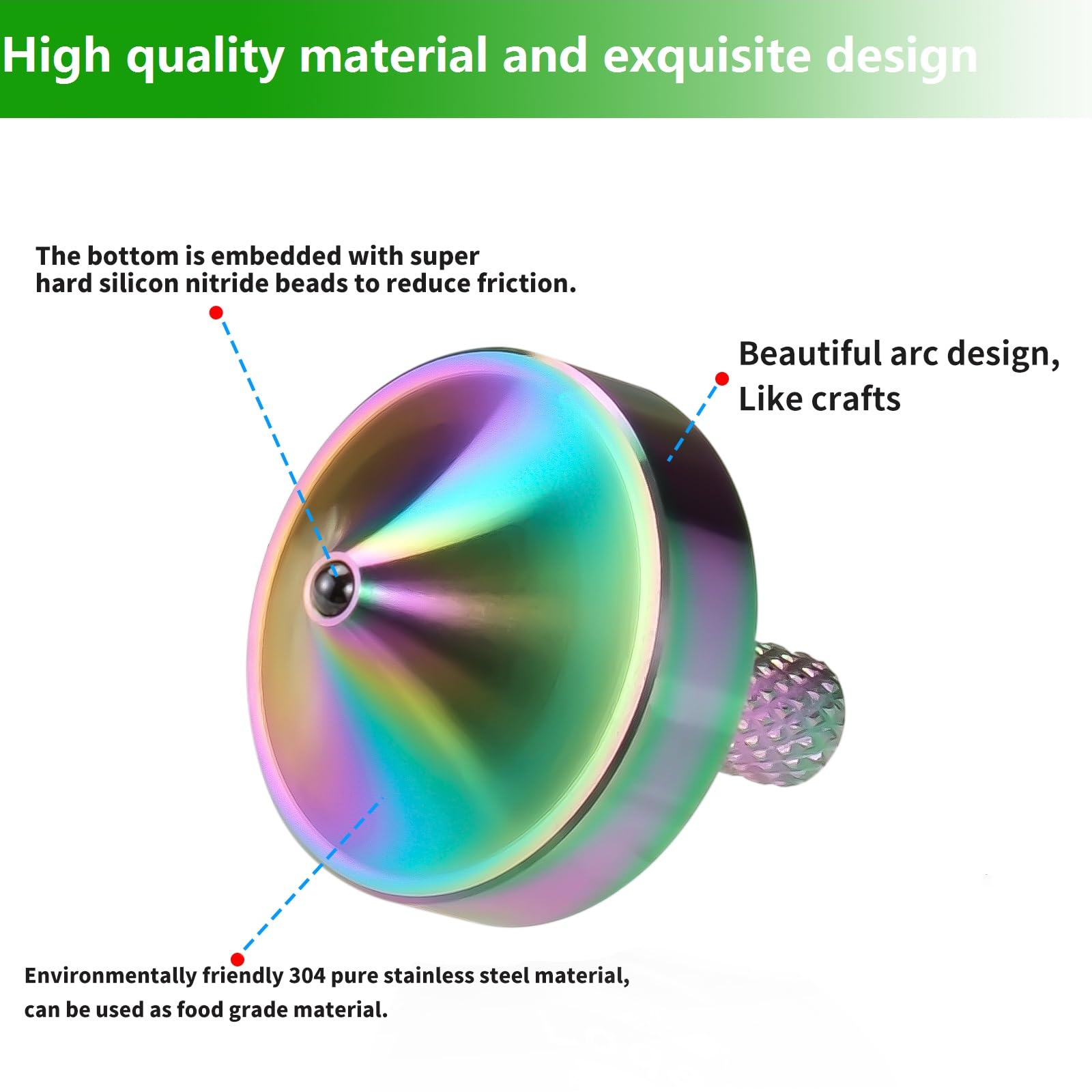 Precision metal spinning top, perfect balance, long rotation time easily exceeding 10 minutes - Image 3