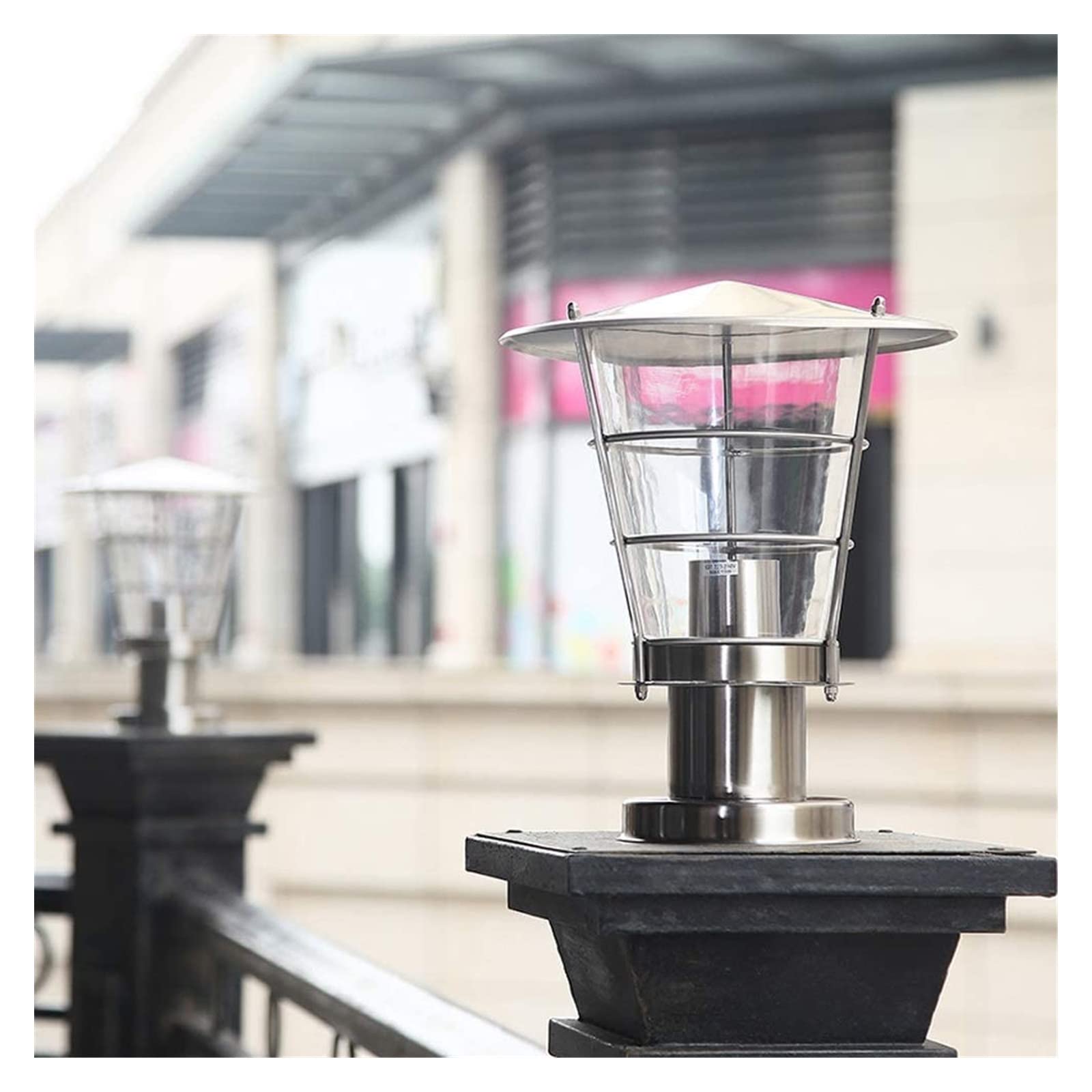 Luce da cortile Lampada da esterno per esterni Acciaio inossidabile Luci da palo in acrilico impermeabile Lampade a colonna semplici Porta da giardino Strada Parco Casa Villa Illuminazione Luci a