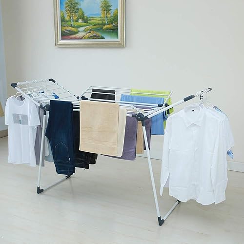 Miniatura 2 de Gullwing - Estante de secado de lavandería, ahorro de espacio, uso en interiores y exteriores, 61.81 x 22.84 x 51.18 pies
