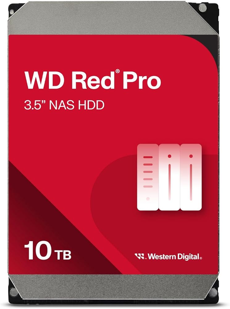 Western Digital 10TB WD Red Pro NAS Internal Hard Drive - 7200 RPM Class, SATA 6 Gb/s, CMR, 256 MB Cache, 3.5" - View 1