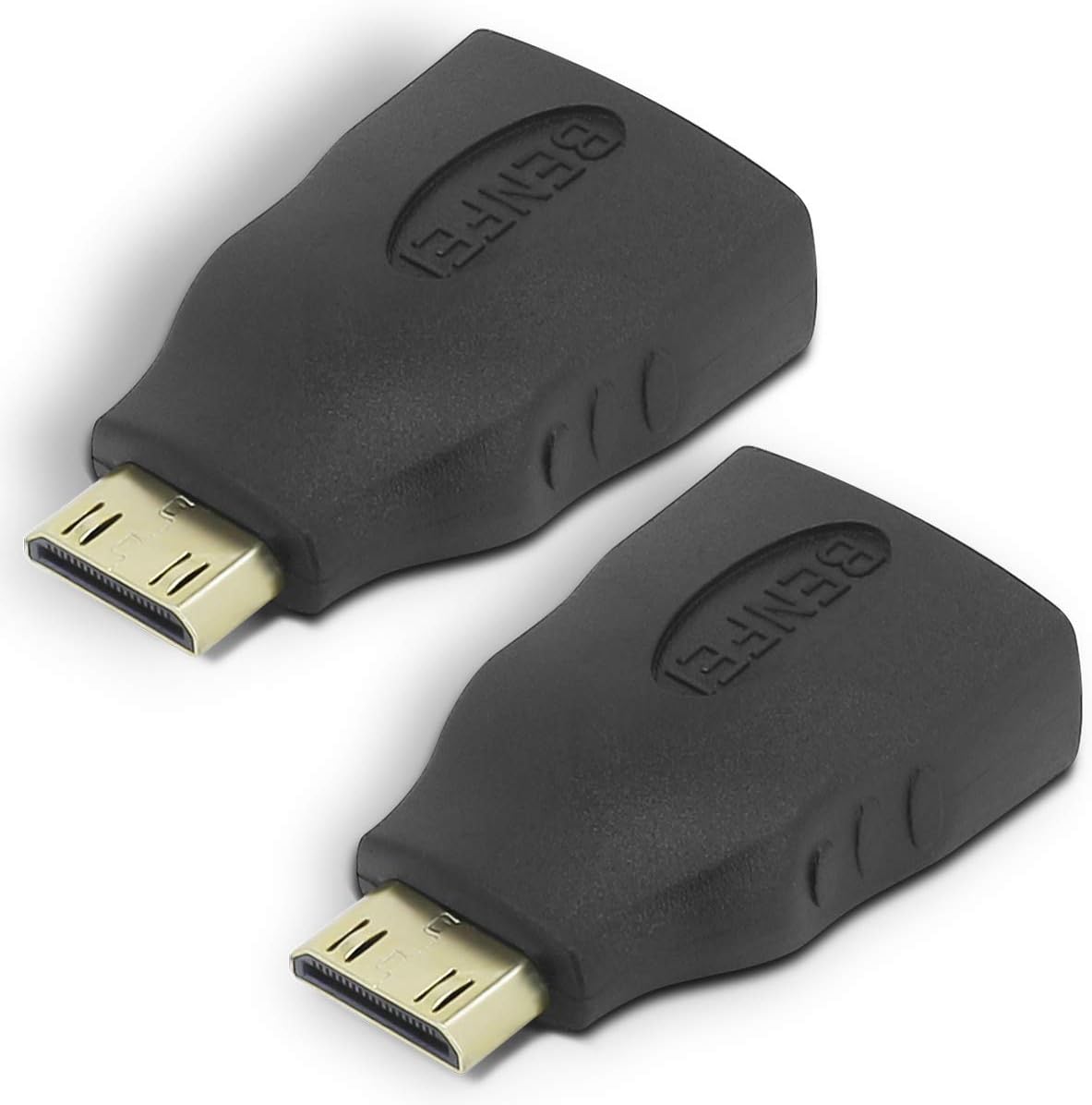 BENFEI Mini HDMI to HDMI Adapter, 2-Pack Mini HDMI Male to HDMI Female Gold Plated Adapter for Raspberry Pi, Camera, Camcorder, DSLR, Tablet, Video Card