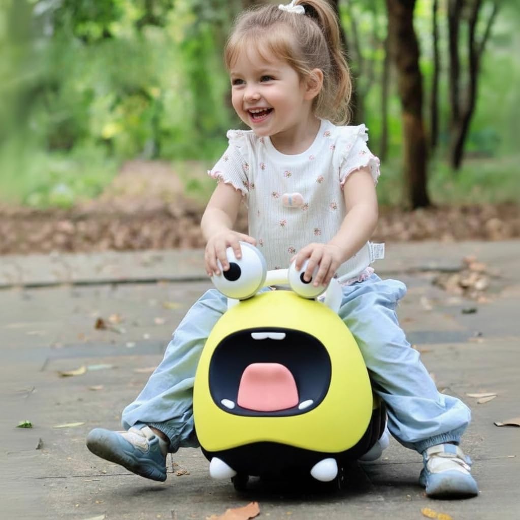 3in1 Rutschfahrzeug Babyroller + Schaukeltier + Balancierbrett, Yoyo Babyrutscher Rutschauto Geschenke ab 10 Monaten, PP Material, BPA-frei, max. 30kg, Gelb