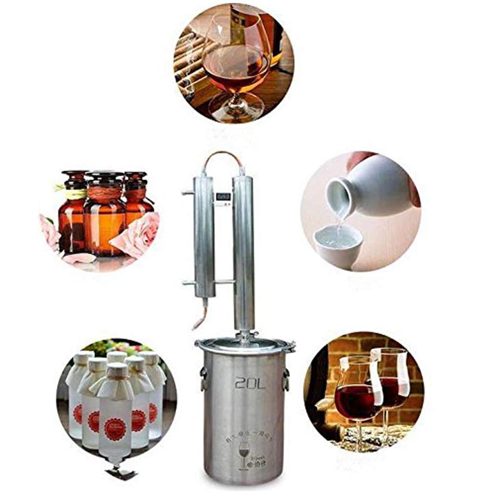 12-60L Home Water Distiller Moonshine Alcohol Copper Still Spirits Ethanol Oil Boiler Brew Kit