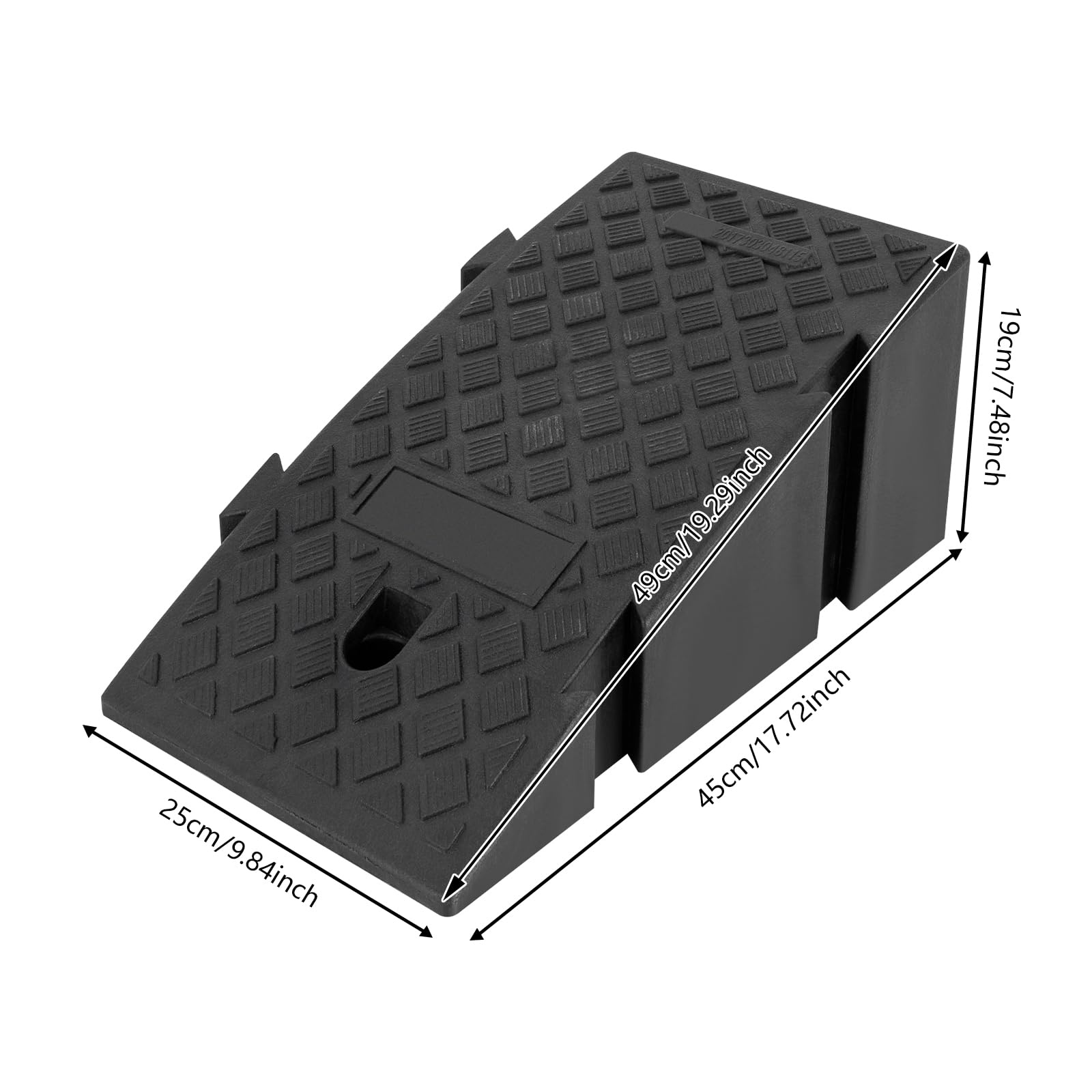 Rampa di carico, Rampa di accesso per auto, in plastica robusta, Rampa di soglia antiscivolo per marciapiede bordo Garage, Set di 2 rampe portatili 25 x 45 x 19 cm, capacità di carico elevato Moto