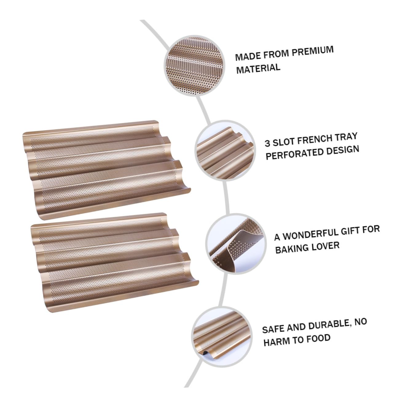 ABOOFAN 2stücke Dreiwellenbrot-form aus Lebensmittelechtem Material zum Backen von Französischem Brot und Kuchen Hygienisch und Wiederverwendbar