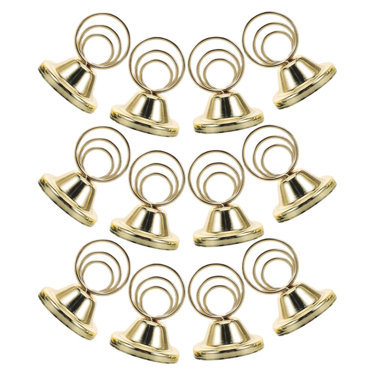 Soporte para tarjetas de mesa dorado FUOYLOO de metal redondo para bodas y fiestas pack de 12