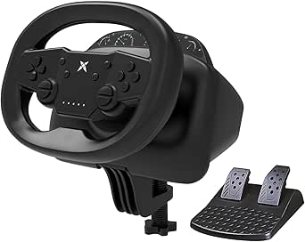 DOYO Gaming Racing Wheel and Pedals, 270 Degree Wireless Bluetooth Steering Wheel with Dual-Vibration Motors, Pro Racing Wheel for PC,PS4,PS3,Switch,Android Mobile Phones