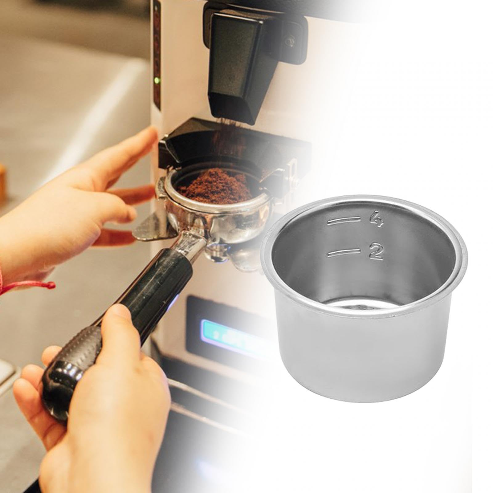 3 Filtros de Café de Acero Inoxidable, Cesta Presurizada Reutilizable, Base Desmontable, Accesorio para Café, Ideal para Baristas, Cafeterías