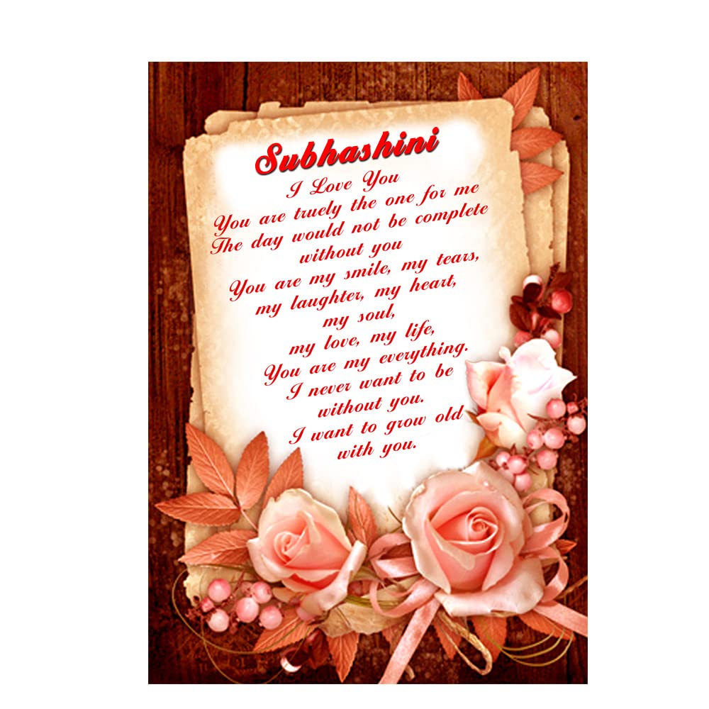 I Love You Subhashini Name Love Letter on Birthday Anniversary Valentine's Day Pesonalized 24