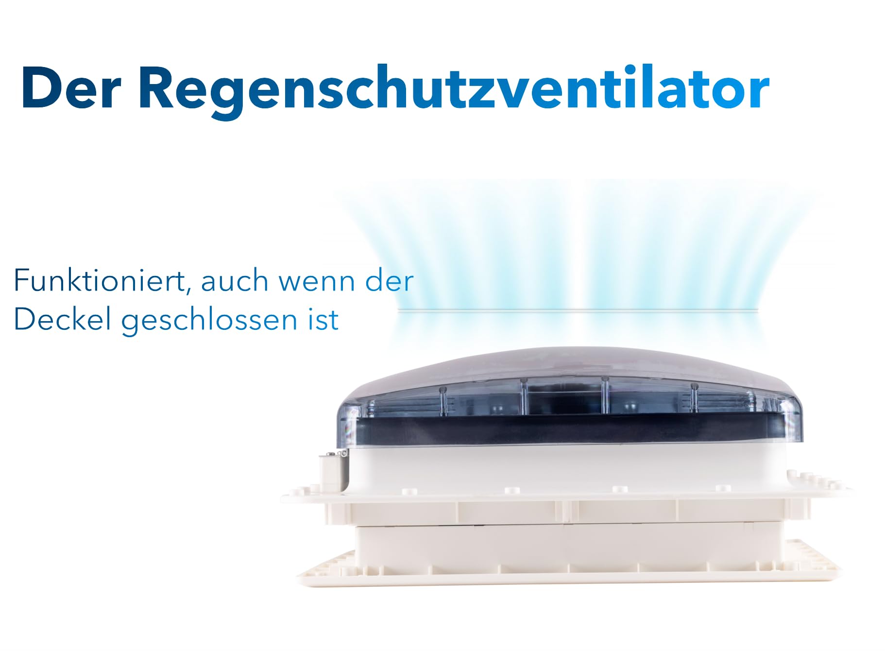 Dachlüfter Wohnmobil 12V mit Fernbedienung, Automatischer Regensensor für Schutz bei Regen Leistungsstarker Abluftlüfter mit 10 Geschwindigkeitsstufen leiser Dachventilator für Wohnwagen