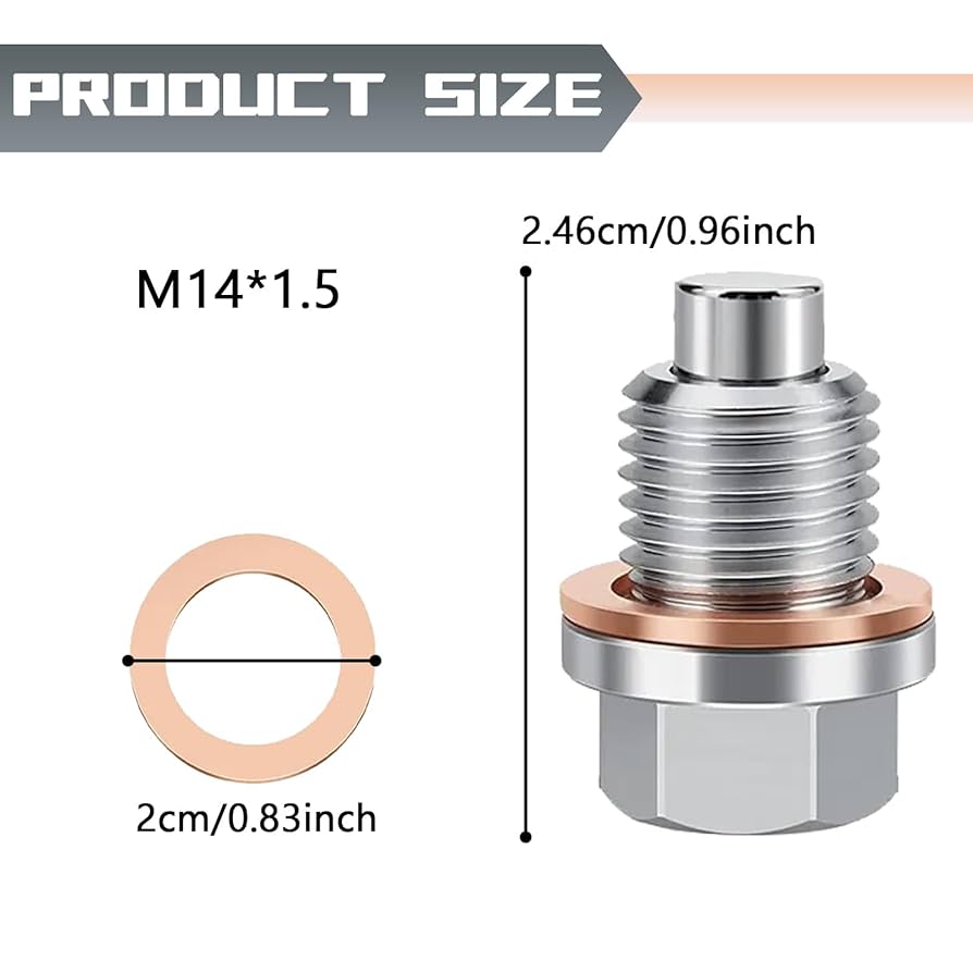 2PCS M14x1.5 Car Engine Magnetic Oil Drain Plug Screw Nut Bolt Sumps Universal E