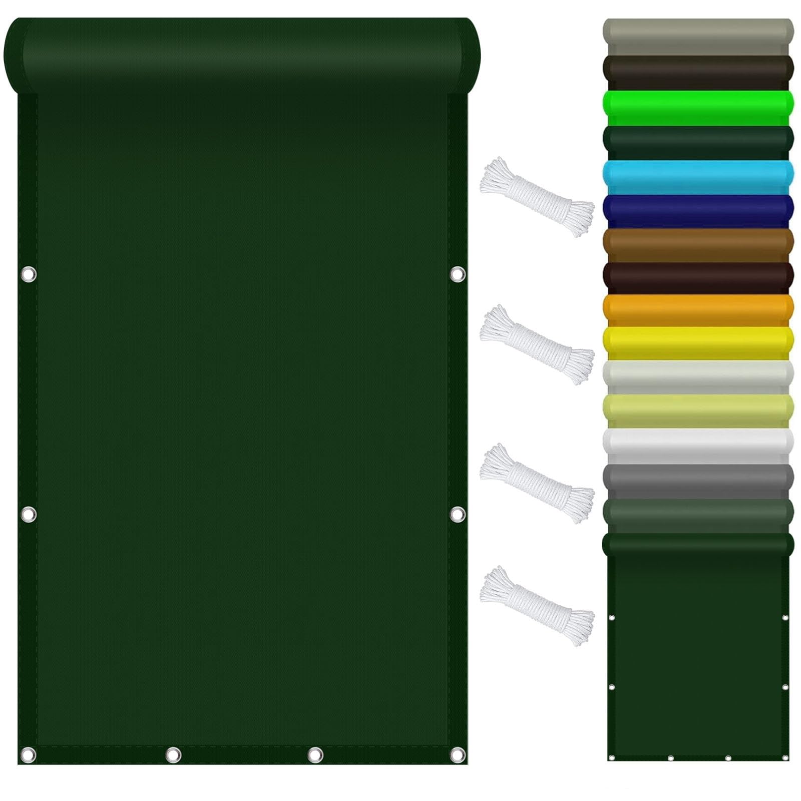 Toile d'ombrage 2.5x5.5m vert foncé imperméable et rectangulaire avec son kit complet de fixation