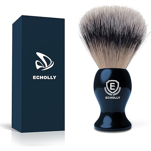 Luxury Shaving Brushes For Men by Echolly-Super Strong NO Shedding Bristle Shave Brushes for Men-Smooth Acrylic Handle Legacy Shave Brush-Rich and Fast Lather Shaving Cream Brush Gifts for Fathers Day