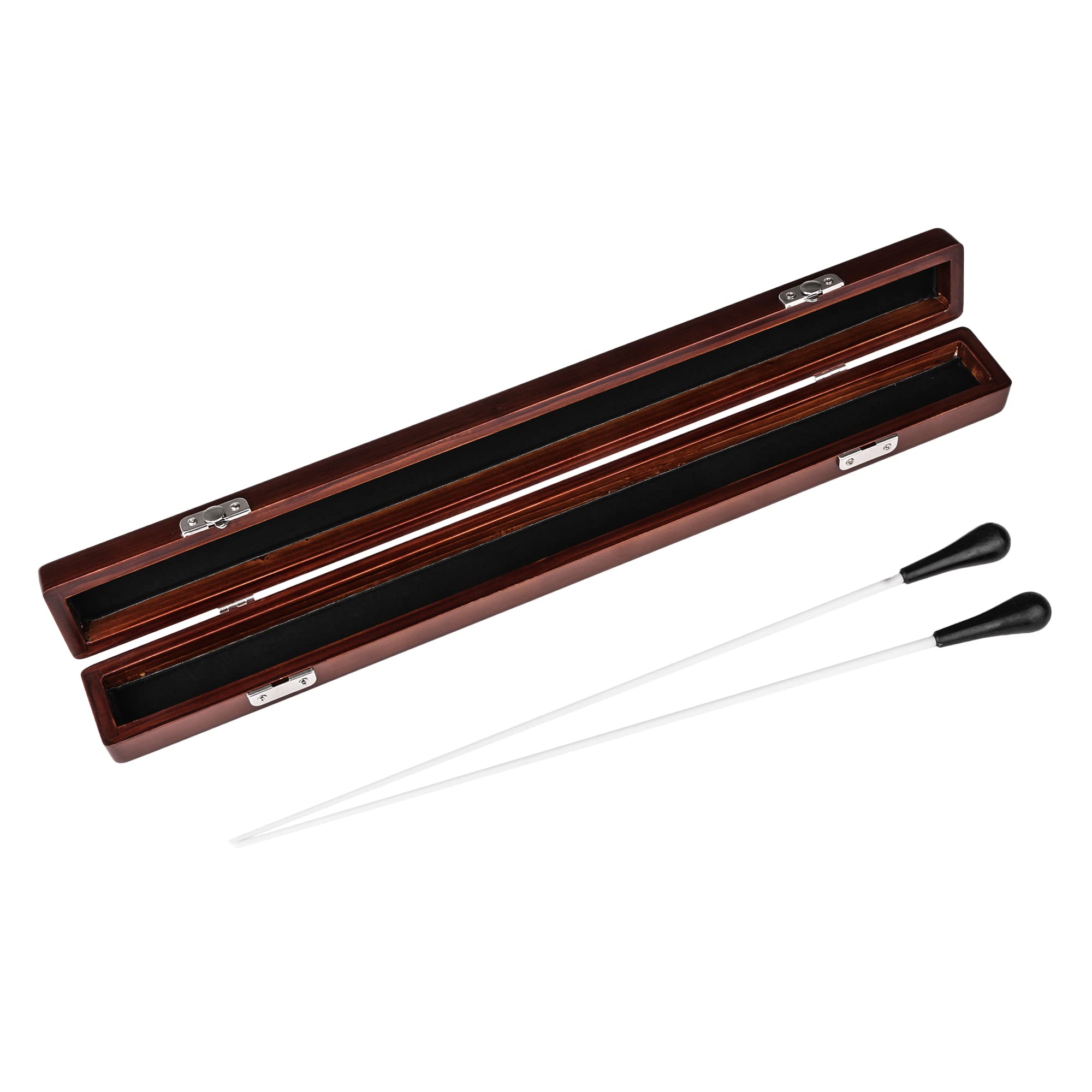 Yibuy 2PCS Music Conductor Stick White Metal with Storage Box for Orchestra