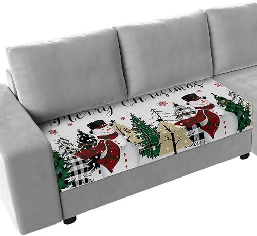 Fundas de cojín para sofá de Feliz Navidad, funda elástica para sofá con parte inferior elástica, fundas de sofá con diseño de muñeco de nieve,