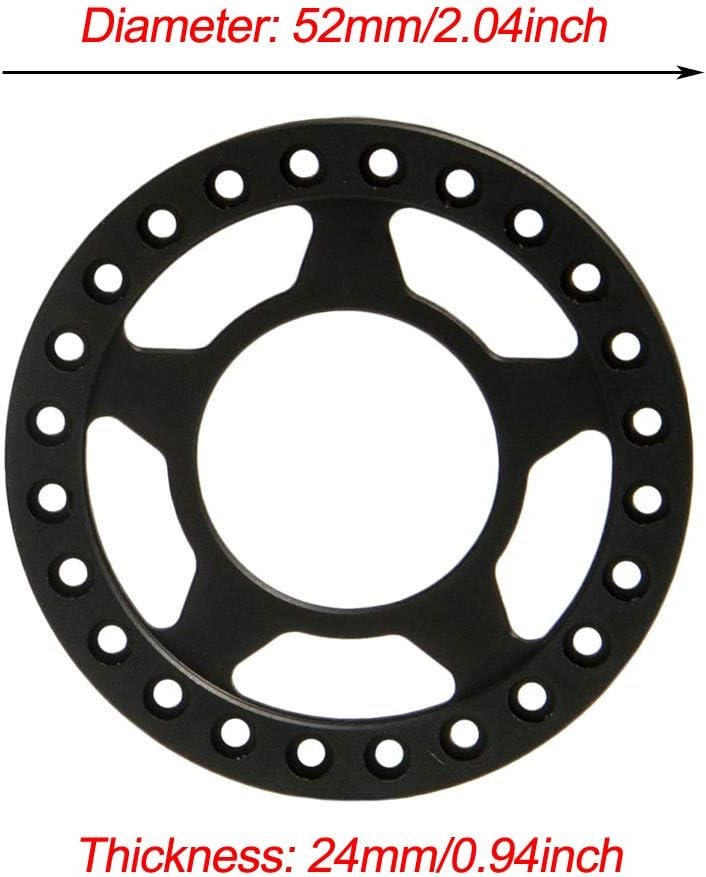 MOHERO 1.9" Beadlock Wheel Rim Replacement Ring for 1/10 RC Axial SCX10 RC Crawler Car Pack of 4 (Black)