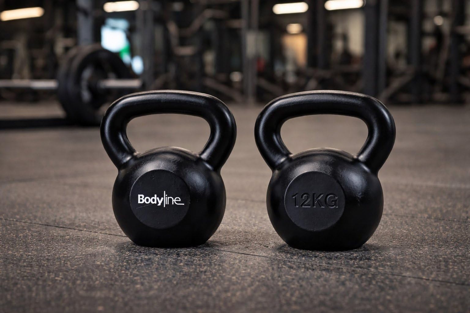 Bodyline Hantle kulowe z żeliwa, 12 kg, profesjonalne rosyjskie hantle do treningu funkcjonalnego, studia fitness i domowego fitnessu z ergonomicznym uchwytem