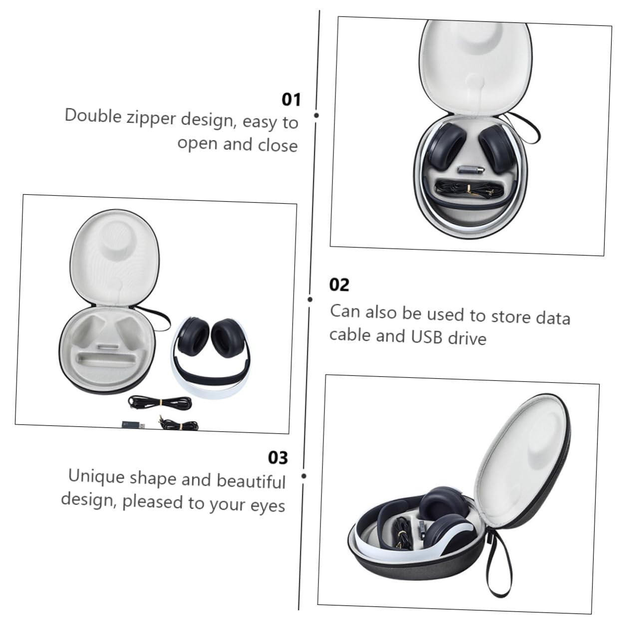 KOMBIUDA Estuche para Auriculares Inalámbricos Bolsa de Transporte con Doble Cierre Compatible con Pulse