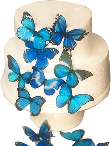Miniatura 2 de Mariposas comestibles azules para decoración de tartas 24 x cumpleaños boda