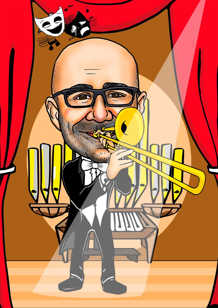 Personalisierte Karikatur per E-Mail, eine Person in Farbe