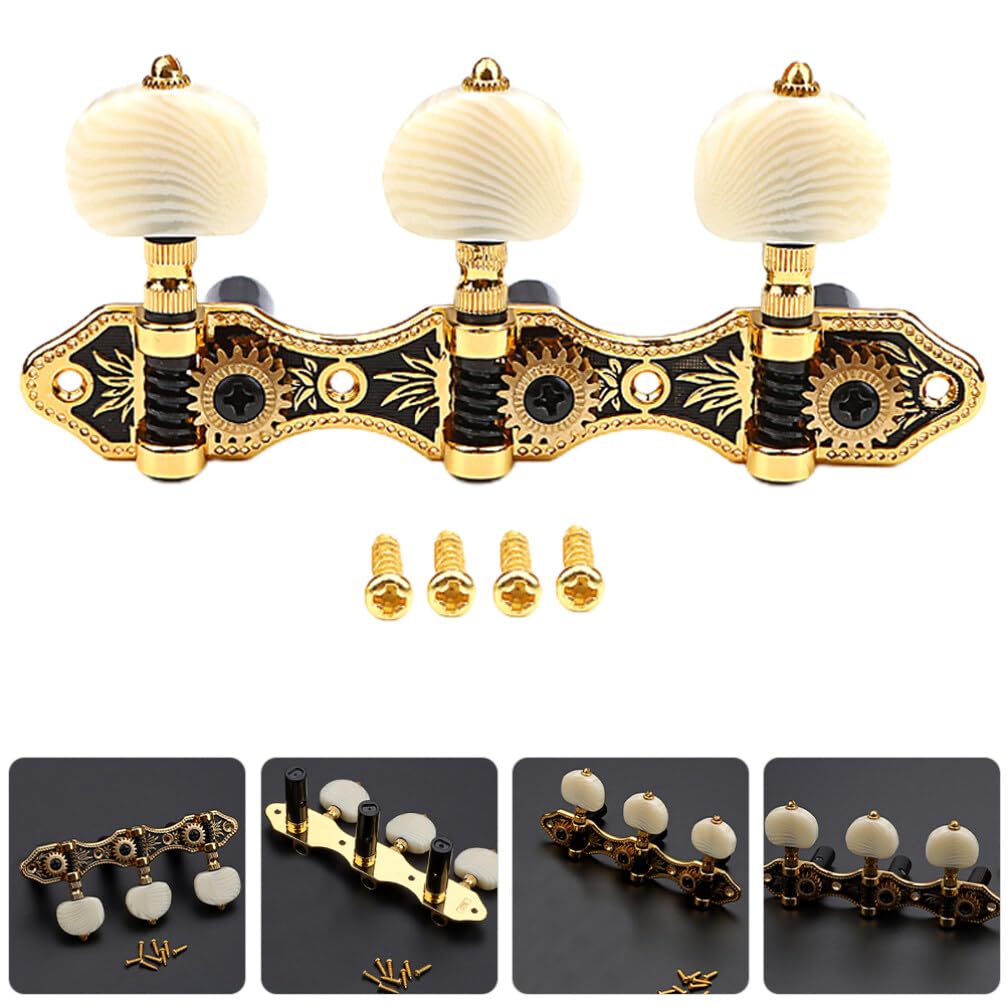 Goldene Gitarrenstimmmechaniken Gc304 1 Satz Präzise Metall | Ukulele und Gitarre, Sanfte Bedienung, Musiker Zubehör im 3 Stück-layout