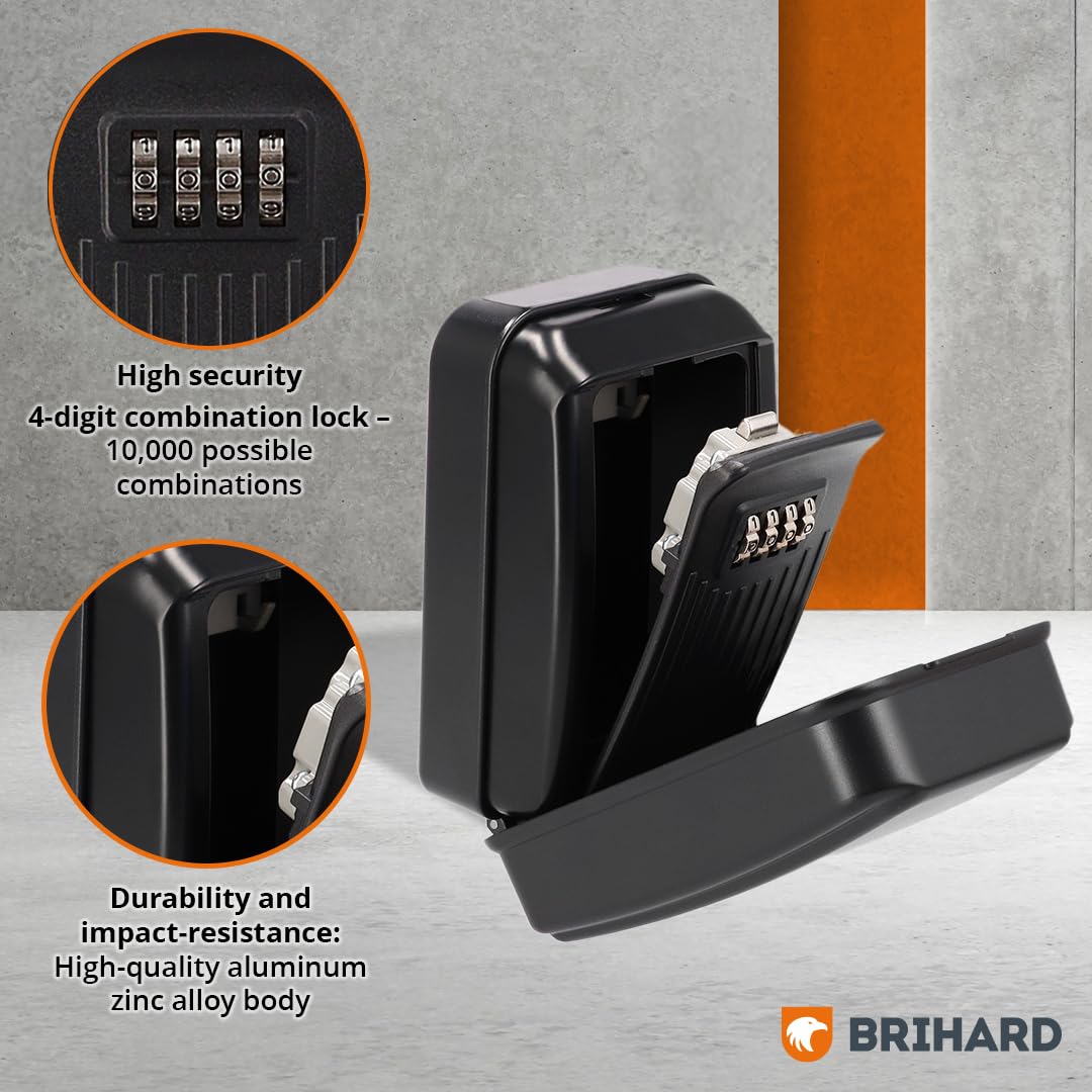Brihard Key Lock Box (Waterproof cover XL), Black/White - Image 3