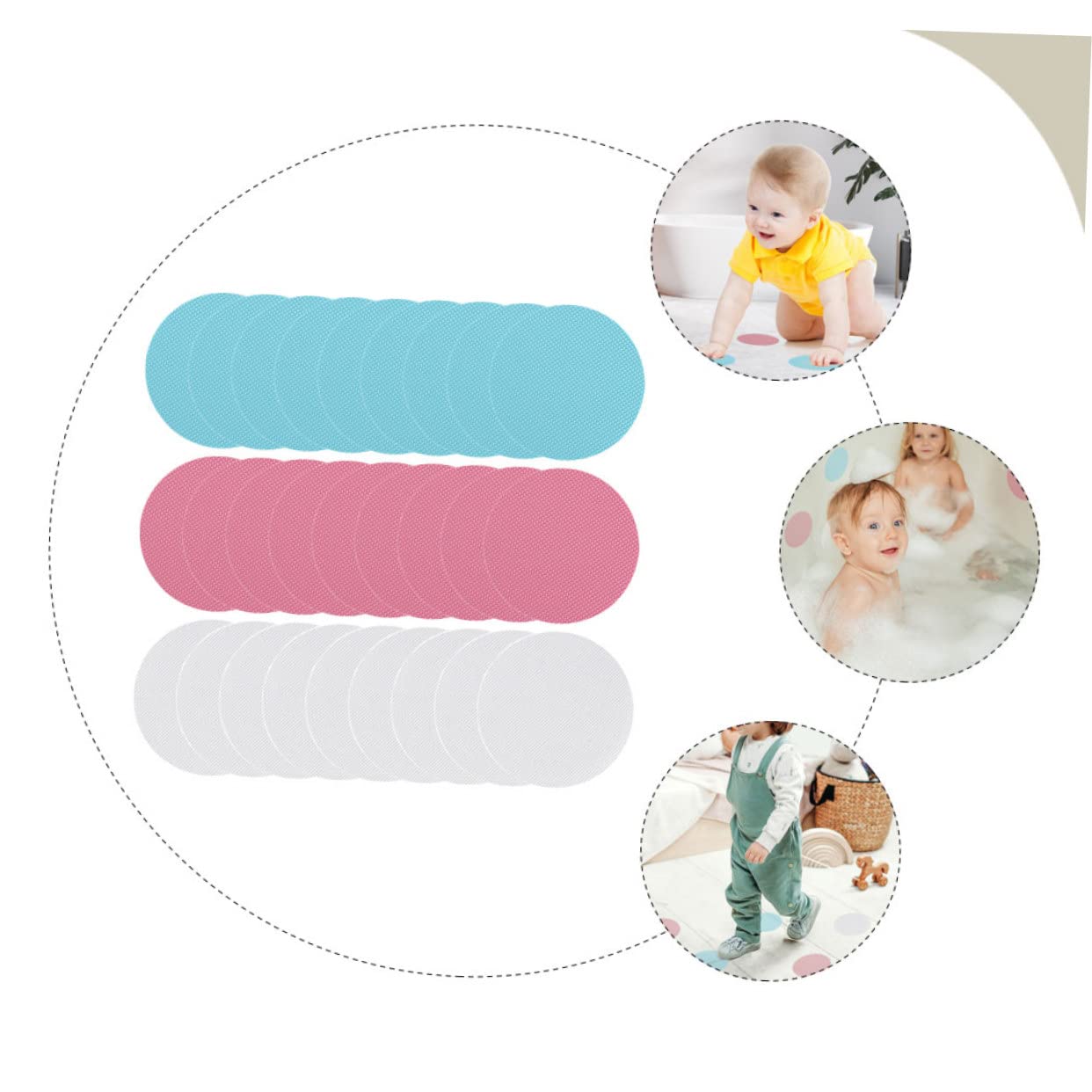 Cabilock 72 Piezas Pegatinas Redondas Antideslizantes Pegatinas Antideslizantes para El Suelo Empuñadura De Ducha Pegatinas Flor De Baño De Bebé Pegatina De Seguridad Peva Familiar