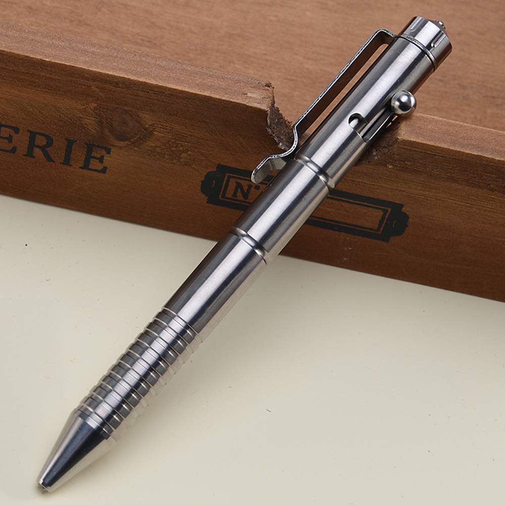 TopHomer Penna a inchiostro gel in lega di titanio vintage con bullone di azione stampa azione scrittura strumento di cancelleria forniture per ufficio Bolt Action