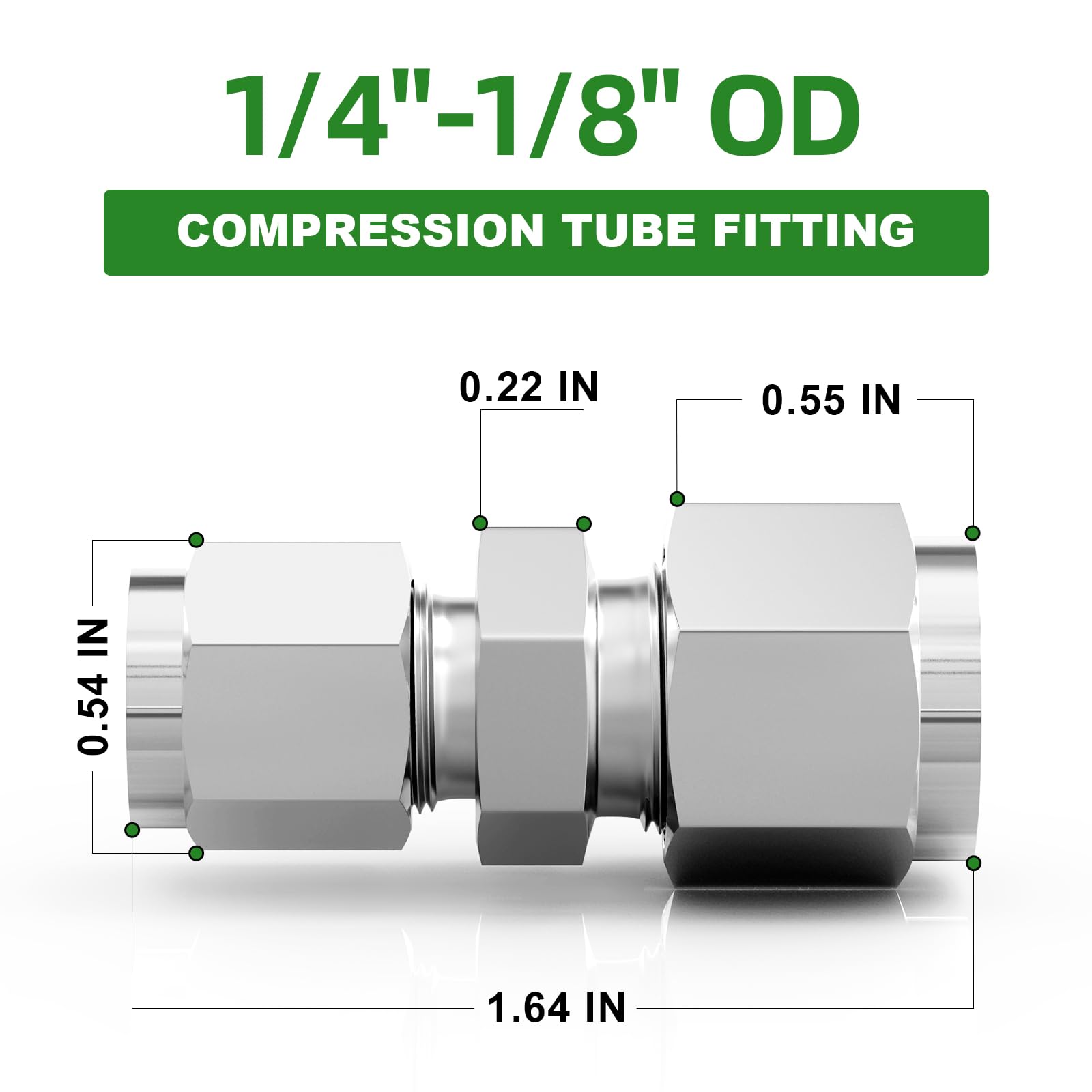 Snapklik.com : TAISHER 2PCS 304 Stainless Steel Compression Tube Pipe ...