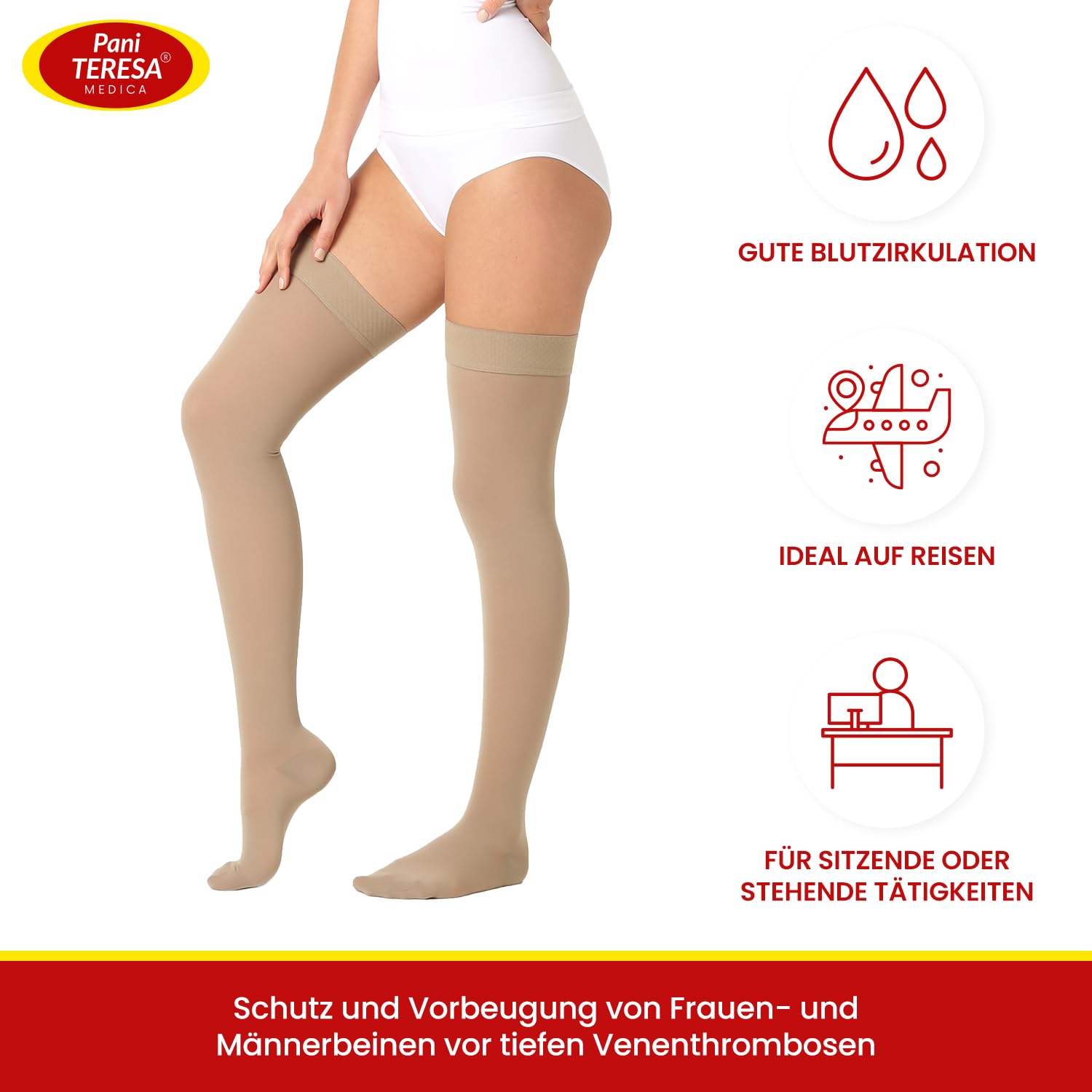 Medizinische Kompressionsstrümpfe Damen Herren Thrombosestrümpfe Stützstrümpfe Knielange Kompressionssocken Klasse 2 20-30 mmHg Thrombose Krampfadern Ödemen