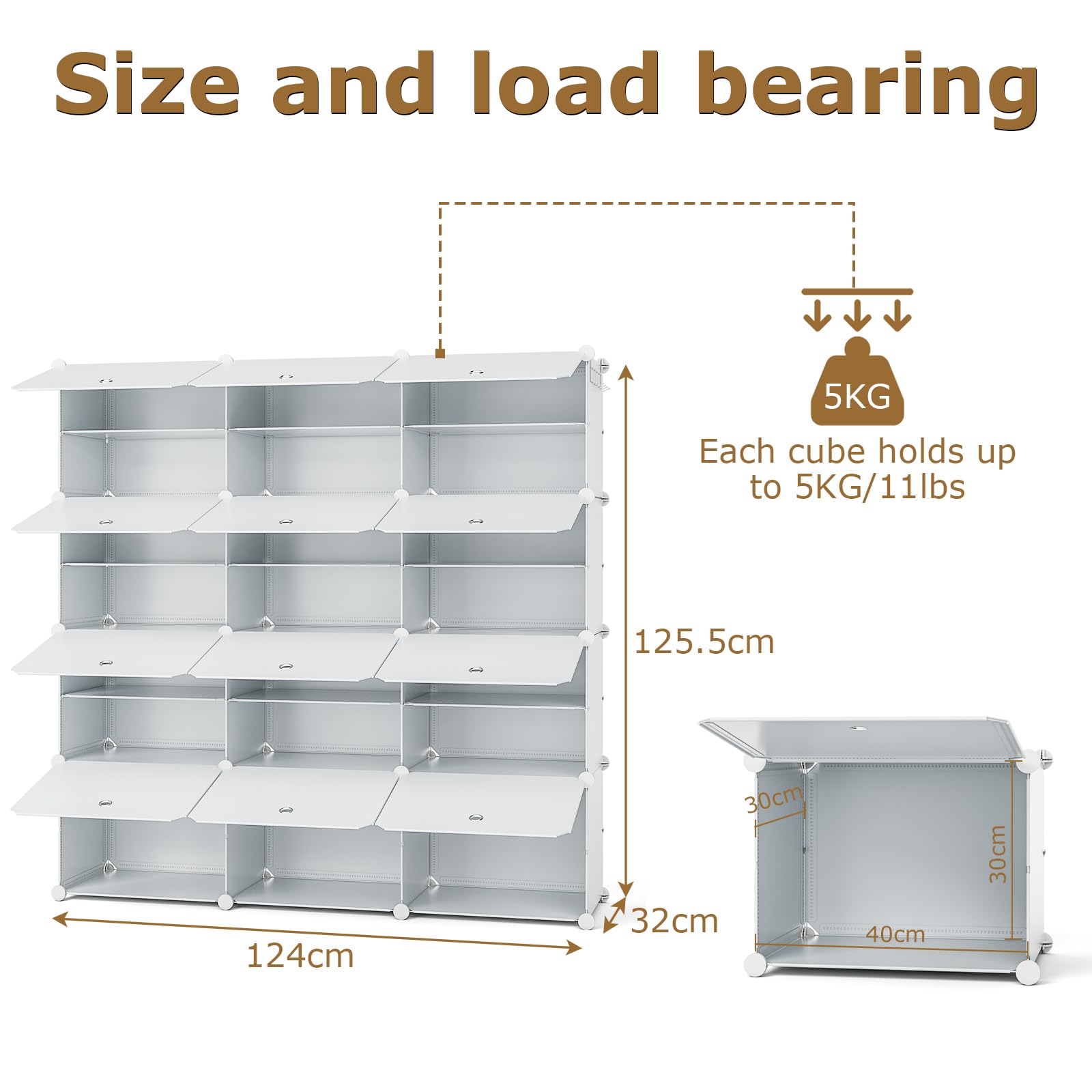 FUNLAX Scarpiera, 3 File di 8 Scarpiera Armadio Possono Contenere 48 Paia Di Scarpe Per, Soggiorno Ingresso Veranda Corridoio Camera da Letto, Bianco