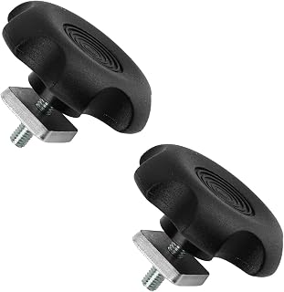 2pcs RV Awning Brace Knob Nut Kit, Black Camper Awning Brace Knob Camper Awning Parts RV Awning Locking Knob with Square Nut Accessories for RV Motorhome Camper