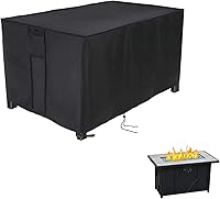 Vista 21 de Cubierta rectangular para hoguera de 56 pulgadas, cubierta de mesa para fogata de gas propano, impermeable para exteriores, 56 x 27 x 15 pulgadas