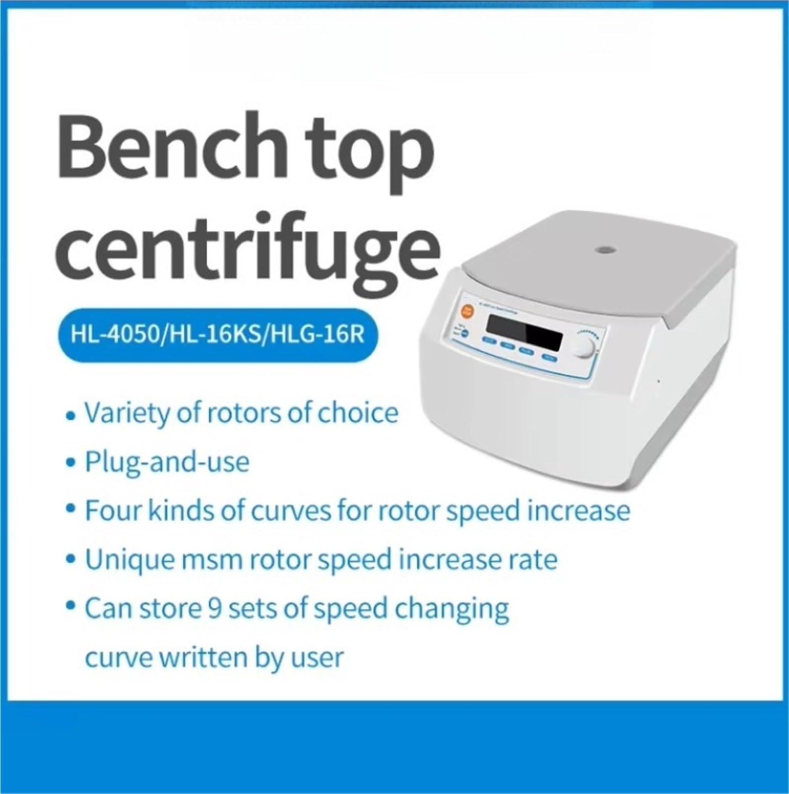 Centrifugeuses, Centrifugeuse de laboratoire à basse vitesse, 50ml/15ml/10ml, plastique et métal