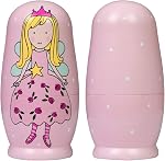 5 Pieces Cute Nesting Dolls Matryoshka Doll Russian Handmade Wooden Dolls Cartoon Angel Girl Pattern Toy Gift 6" Tall