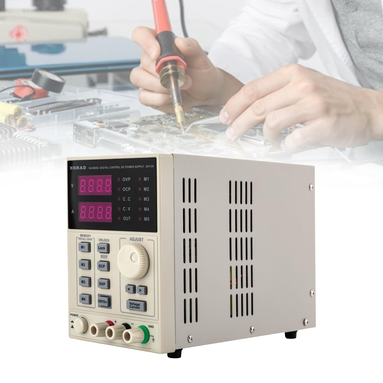 Fuente de alimentación de laboratorio, fuente de alimentación conmutada KA3005D, programable, 30 V/5 A, regulador de voltaje, fuente de alimentación CC para pruebas electrónicas