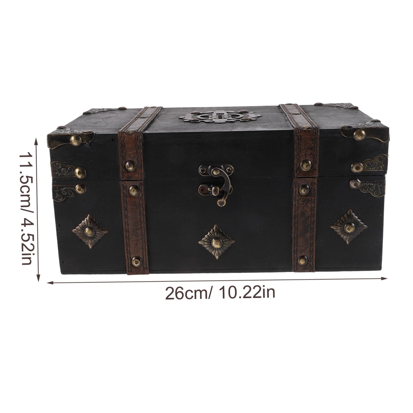 LABRIMP caja de almacenamiento de madera cajas de almacenamiento joyas de cofre estriado recipientes para organizar cofre de madera para recuerdos cajas de recuerdos Metal