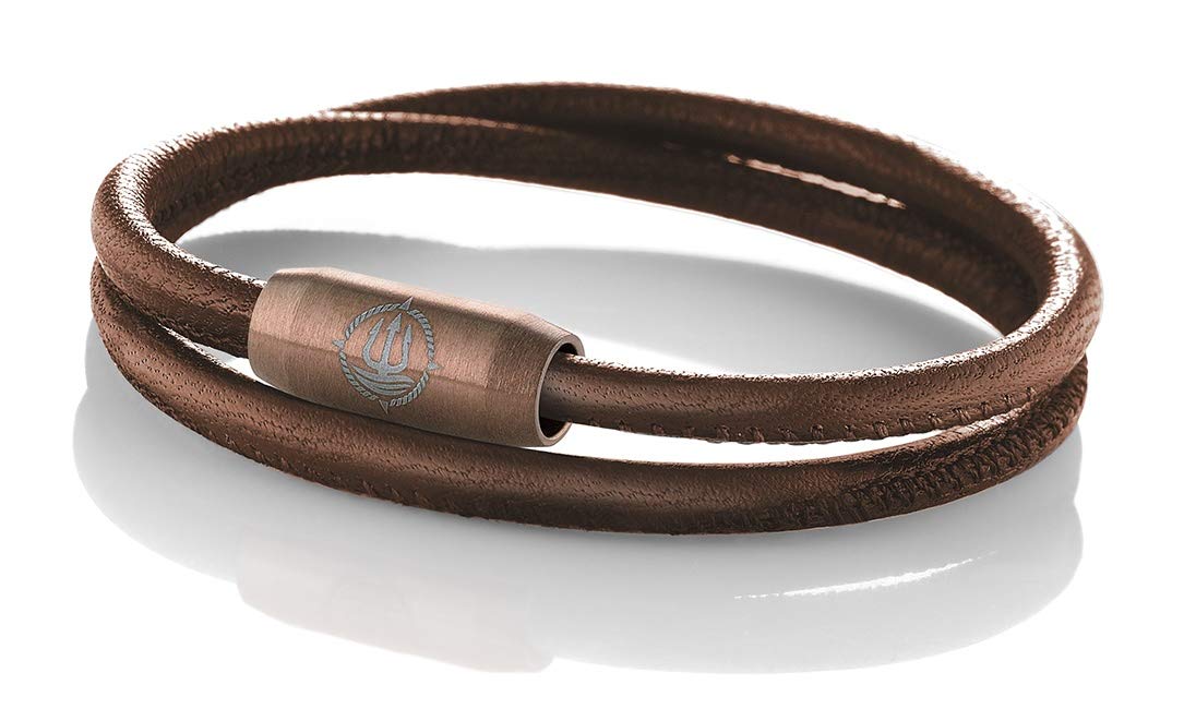 Maritimes Seemannsgarn Leder Armband Sylt braun 4mm