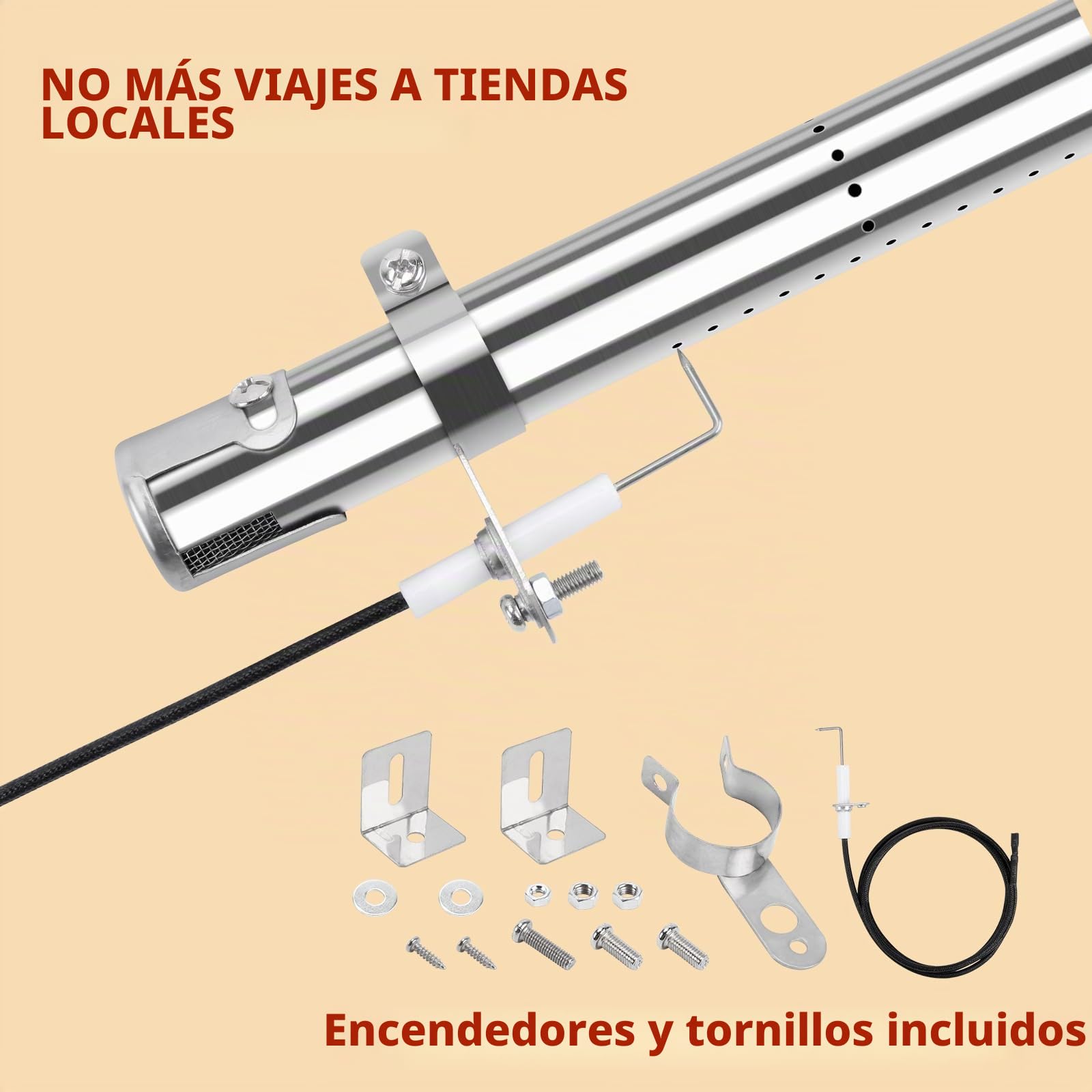 Denmay - Kit de reparación de Repuesto para Charbroil 463420509, 463460708, 463460710 Barbacoa a Gas, quemadores de Acero Inoxidable, Tubo Cruzado de Transporte, Placa de Calor domadores de Llama