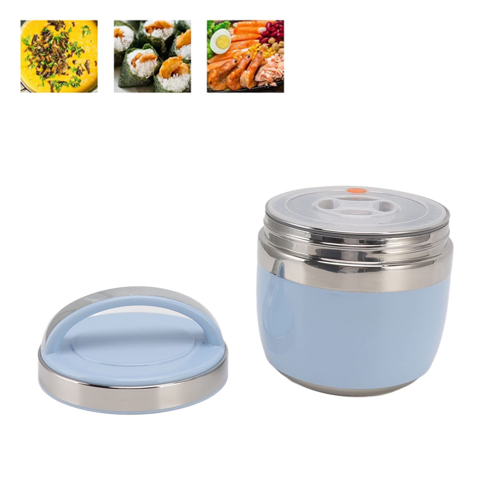 Scatola da pranzo Contenitore for il pranzo sottovuoto in acciaio inossidabile for ufficio, contenitore for alimenti portatile(Blue)
