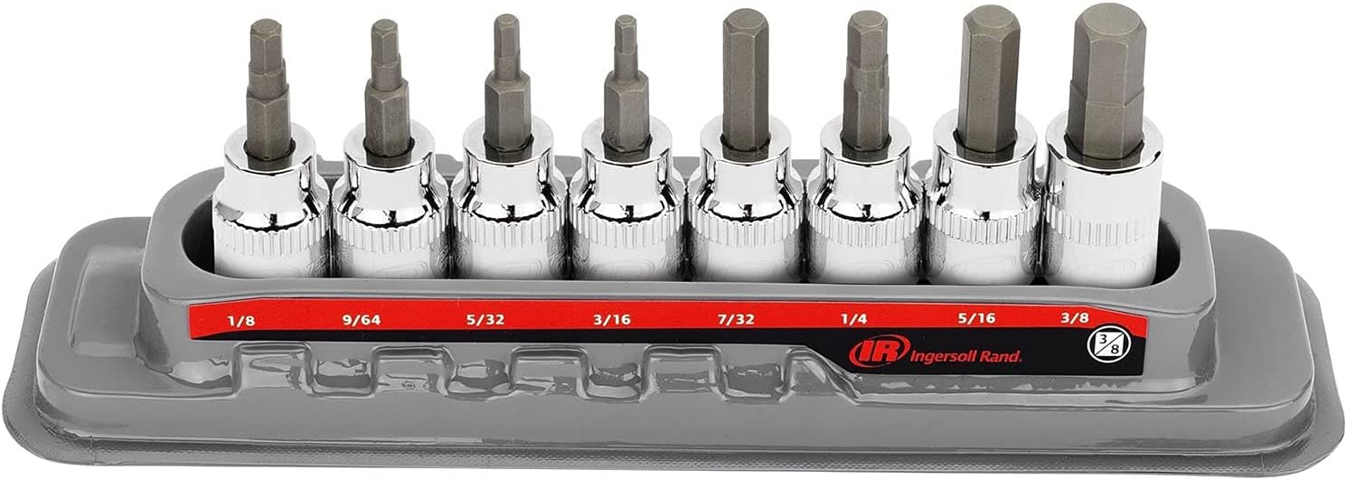 Ingersoll Rand 8 Pc. 3/8 in. Drive Hex Bit Socket Set - SAE- 752028X