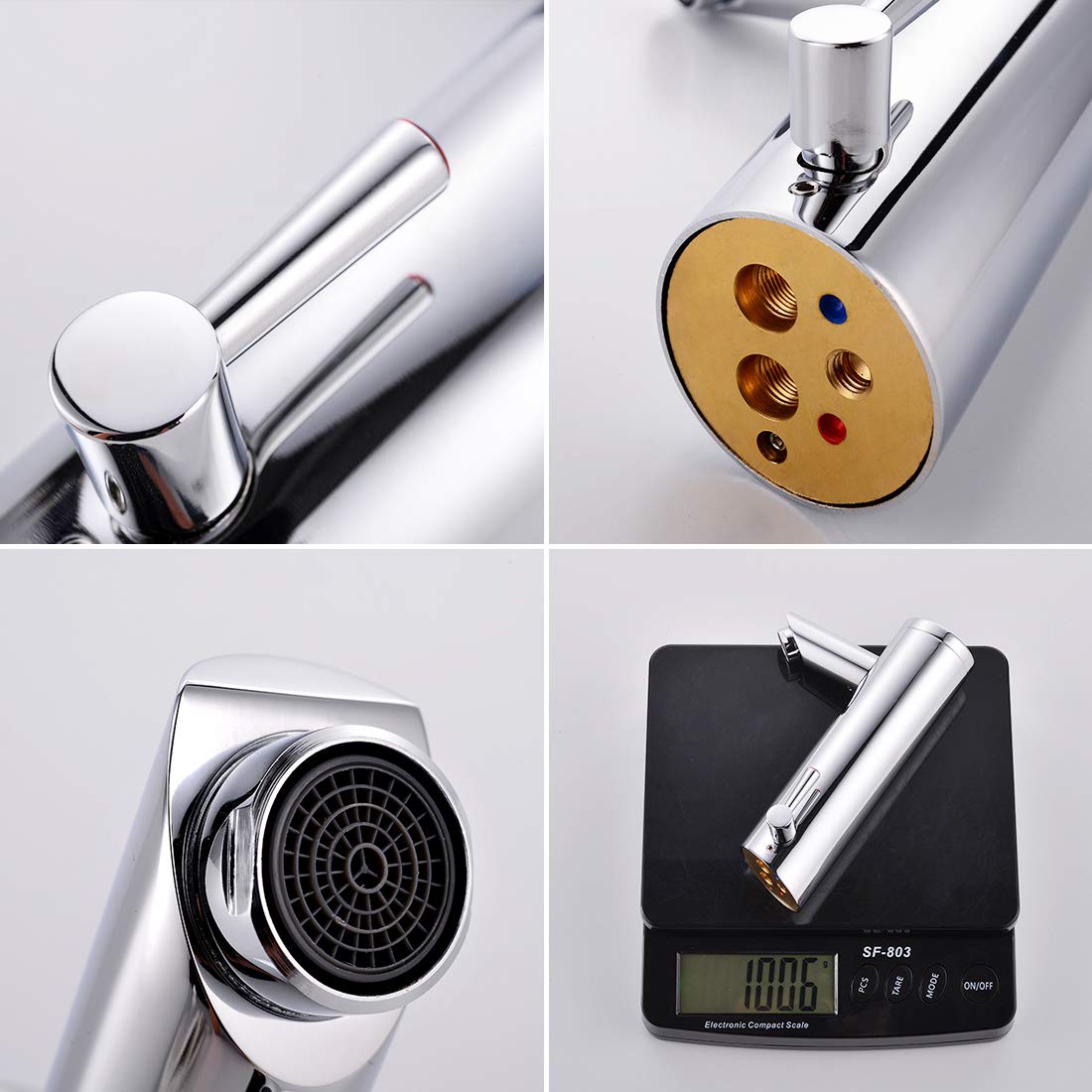 AIMADI Grifo con sensor infrarrojo automático, para inducción, cromado, funcionamiento con pilas