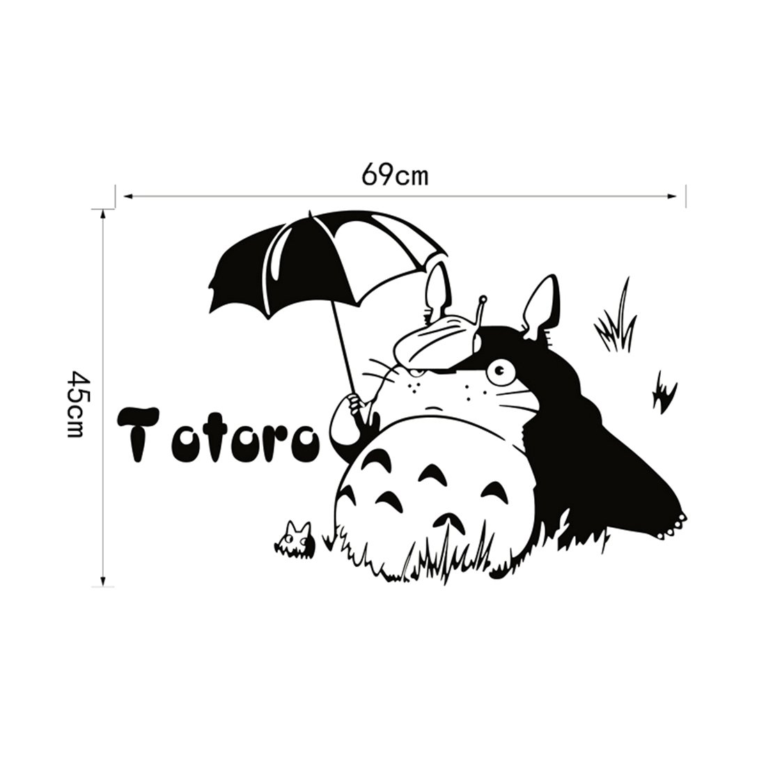 Amazon｜YUFENG 木の枝に座るトトロ ウォールデコデカール 保育