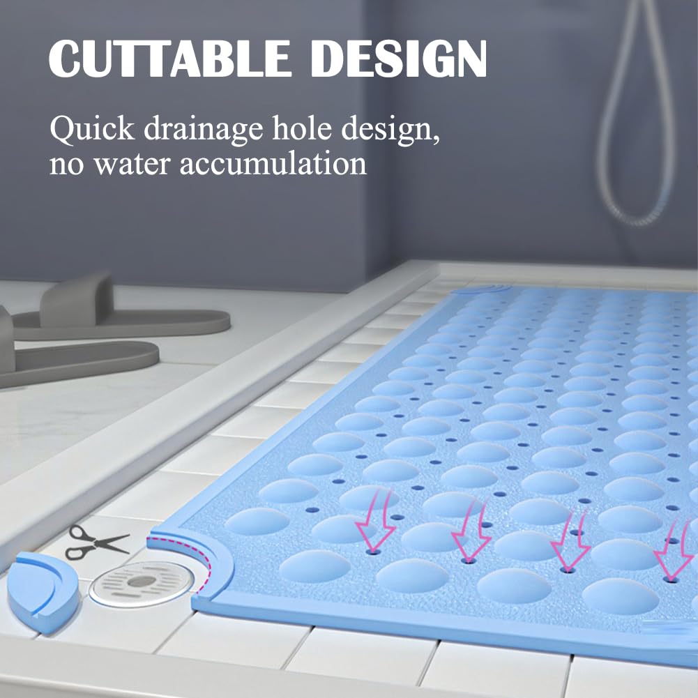 Tapis de bain antidérapant avec ventouses pour personnes âgées Rose 48 x 48 cm Accessoire de bain sûr pour personnes âgées et facile à nettoyer