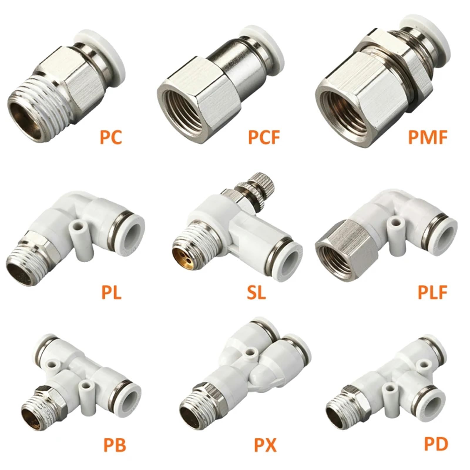 Złączka do węża pneumatycznego, akcesoria pneumatyczne, gwint 1/4 1/2 6 mm 8 mm szybkozłączka do węża tchawicy (6-02 (6mm-1l4),SL)