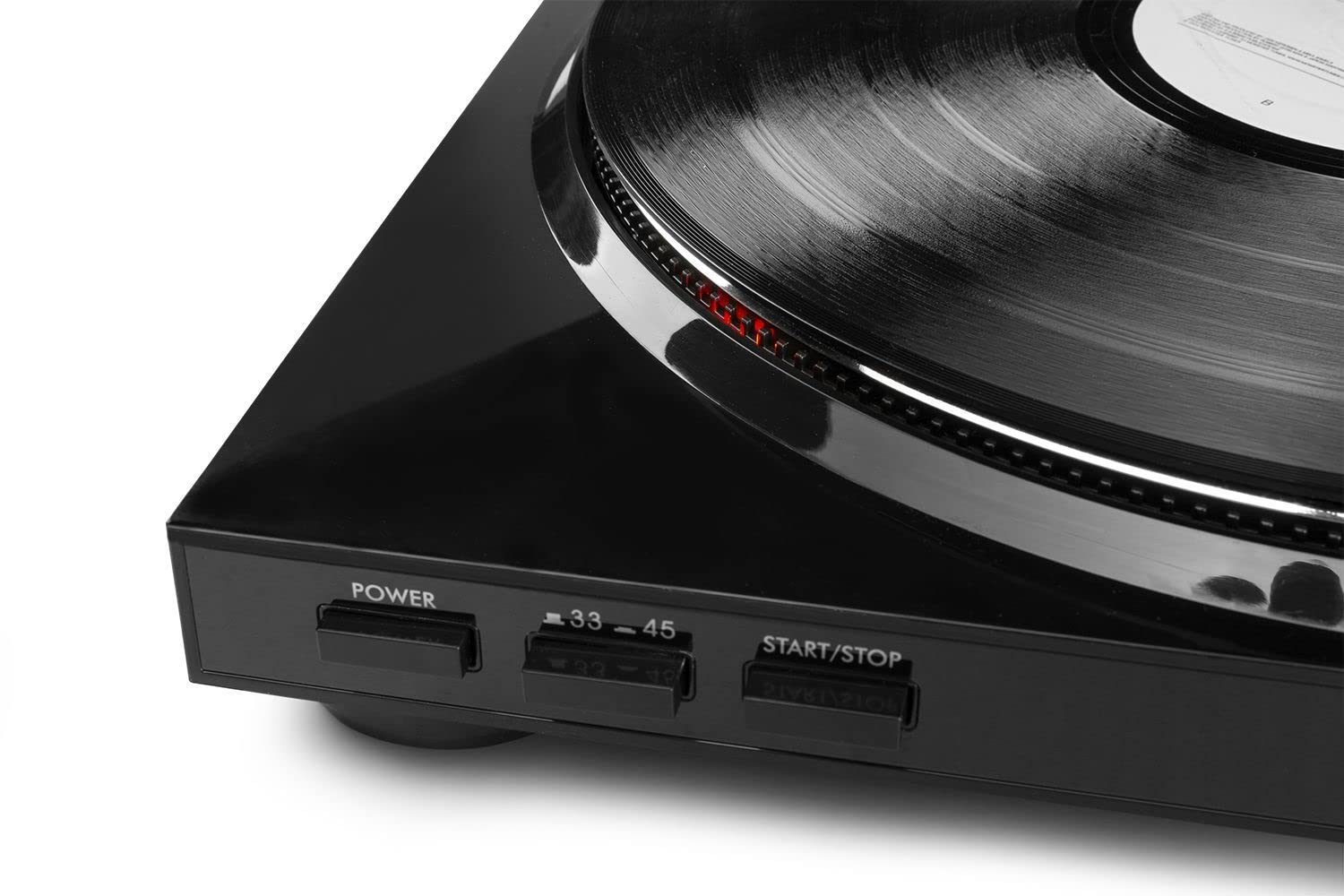 Audizio RP310 Platine Vinyle - Noir, Tourne-Disque avec Retour Automatique, 33 et 45 Tours, Cellule Audio Technica, Sortie HiFi RCA, Idéale pour Écouter Vos Anciens Vinyles
