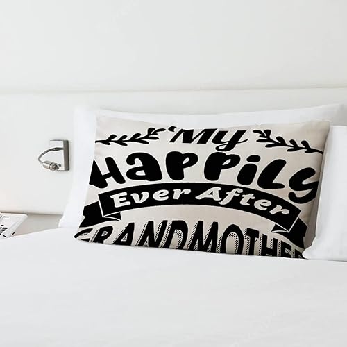 Miniatura 6 de Farmhouse Body Pillow Case Cover with Zipper 12x20in My Happily Ever After Grandmother Holiday Decor Rectangle Pillow Covers Pillow Case for Car