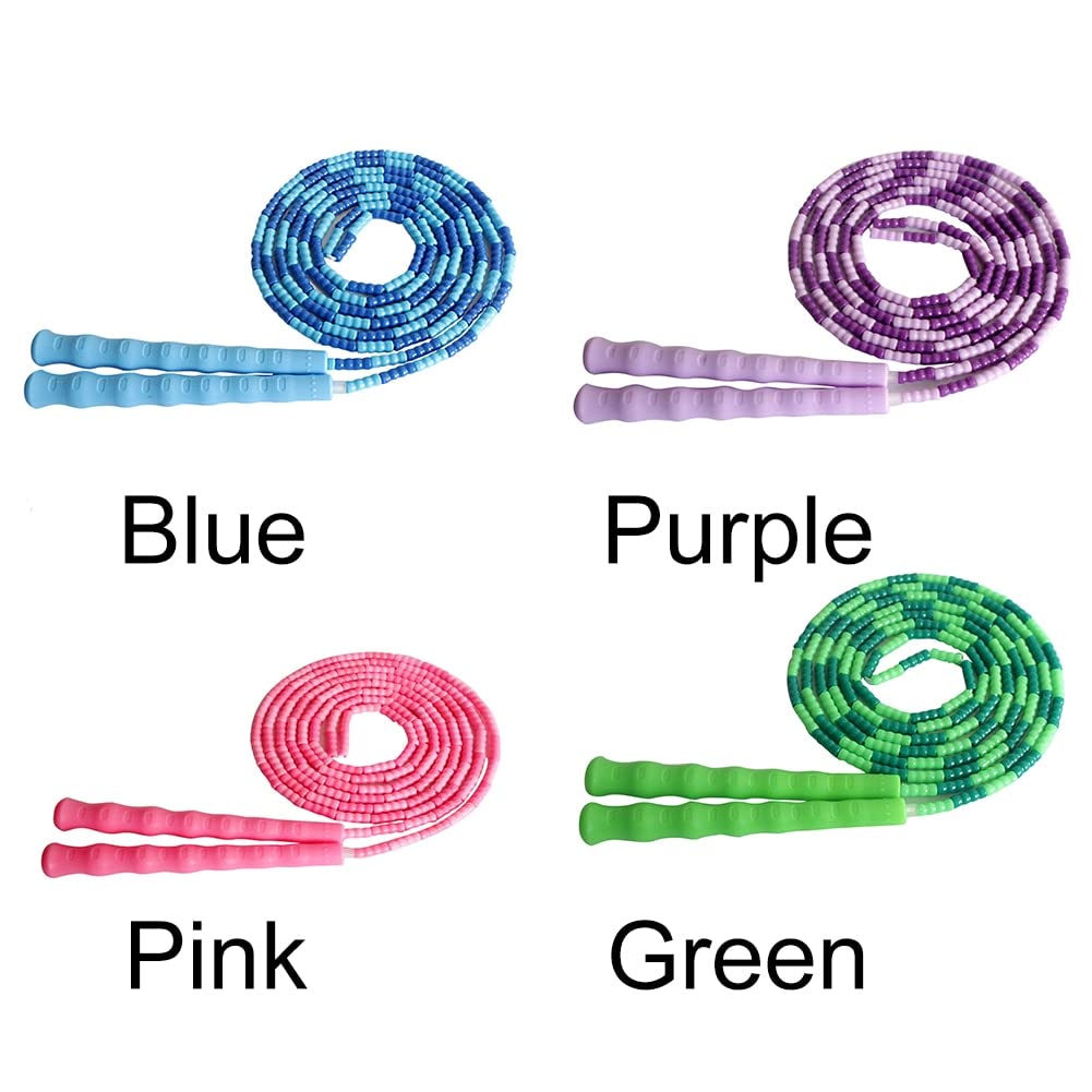 Yojack Corde à sauter avec perles souples pour brûler les graisses avec poignée antidérapante (couleur : rose)